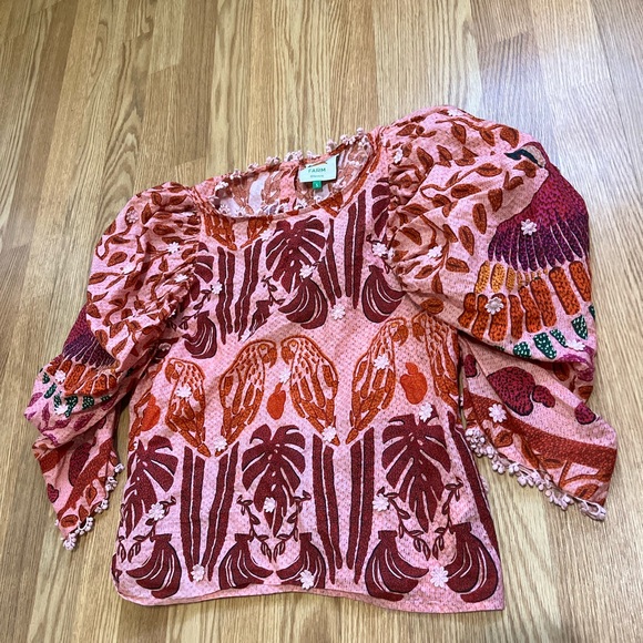 Farm Rio Ainika Print Macaws Blouse Size XS - Picture 5 of 10